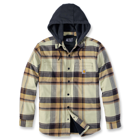 Carhartt 105938B10-XL Flanellskjorta brun, gul XL, Kläder