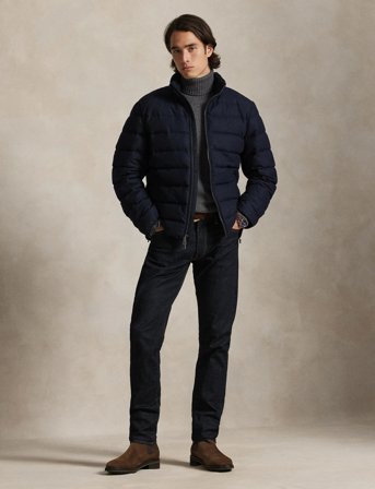 Polo Ralph Lauren The Colden Herringbone Down Jacket - Navy - S