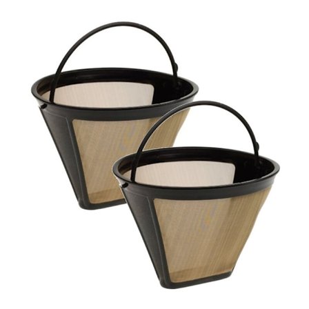 2 stk. guld 304 stål kaffefilter 10 cm 100 mesh permanent kaffefilter rustfrit anti-korrosion genanvendelig kaffedrypper til kaffemaskine køkken