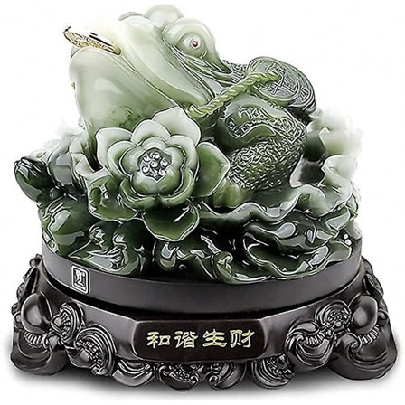 Feng Shui Pengefrosk (pengepadde) Statue, beste innflyttingsgratulasjon, tiltrekker rikdom og lykke, Feng Shui dekor