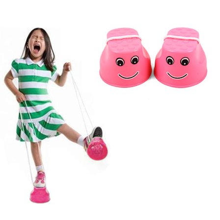 1 Par Plast Gå-Stilt Sko Barn Utendørs Morsom Sport Gå Balanse Trening Leke