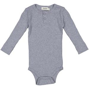 Kids - MarMar Copenhagen Ribbed Baby Body Moonstone Mel 80 cm - All in ones - 80 cm - Grey - Junge