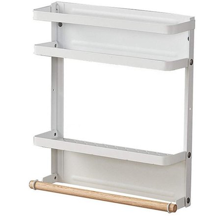 1 stk. hængende køleskabshylde krydderihylde væghylde køleskabshylde (hvid)(Hvid)