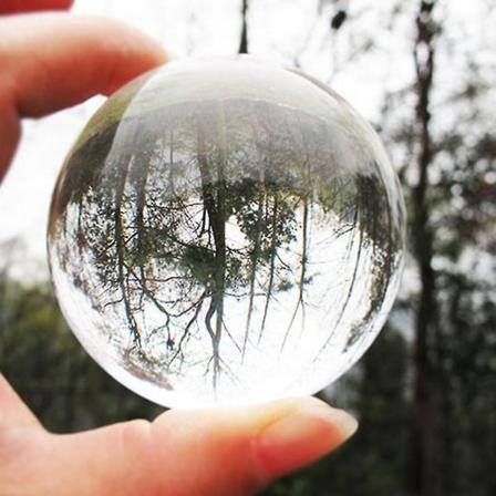 80mm Klar Rund Glass Kunstig Krystallkule Dekor