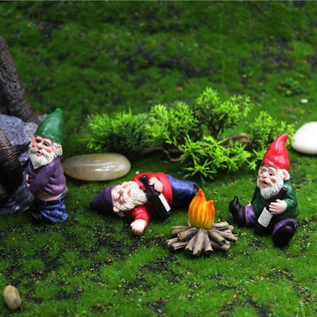 Miniature Have Gnome Ornamenter til Udendørs Haven, Resin Nisse Statuetter, Sjovt