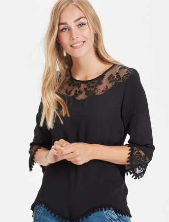 Cream Kalanie Blouse - Black - 36