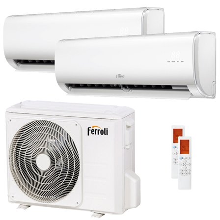 Condizionatore Ferroli Giada dual split 18000+18000 BTU inverter A wifi unità esterna 8,2 kW