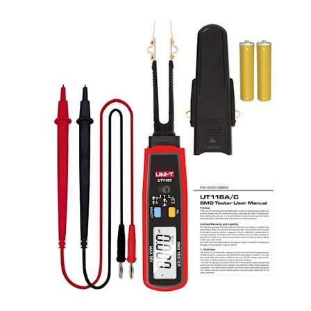 UT116C SMD Tester Håndholdt Multimeter Pinsett motstand