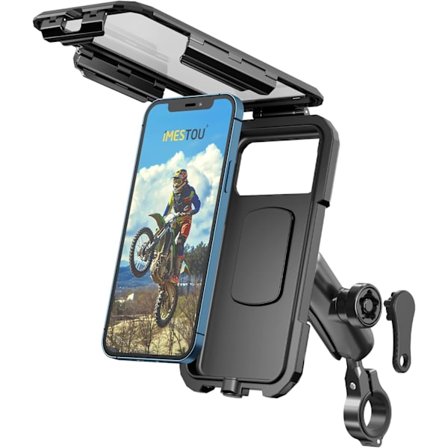 Vandtæt tyverisikret motorcykel telefonholder - Cykel telefonholder med 1 tomme styrkugle rotation