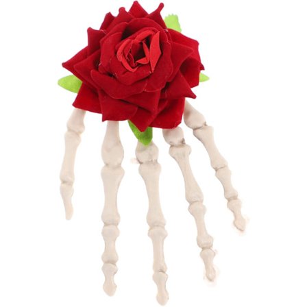 Rose Hårklemme Hårbånd Hårroset Halloween Skelet Hårklemmer til Kvinder Horror Hårklemme Dødningehoved Hårklemmer Roseklemme
