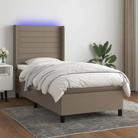 Maison Exclusive - Ribbotten för säng med madrass och LED Taupe 80x200cm Tyg