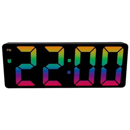 Digitalt vækkeur Farverig LED-skærm Moderne skrivebordsur LED-ure til (Model Sort Skal Sort C)