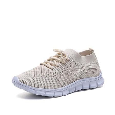 Sneakers damer Platta damskor våren ( set 1) Beige 5
