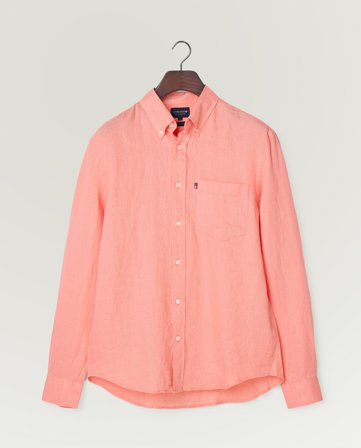Lexington Lässiges Leinenhemd mit Button-Down-Kragen, koralle