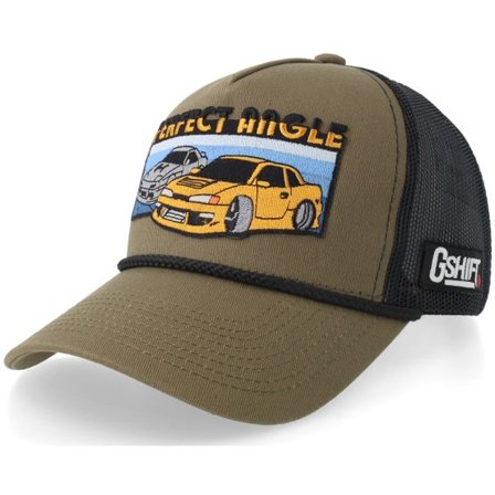 Gearshift - Svart trucker Keps - Gshift Perfect Angle Drift Cars Rope Olive/Black A-Frame Trucker @ Hatstore