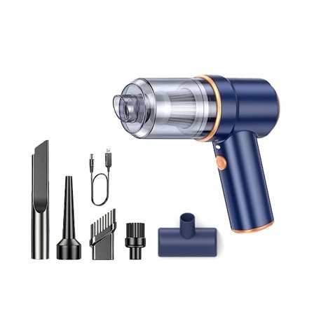 Håndholdt støvsuger til bil og hjem trådløs bærbar tør våd ministøvsuger blå