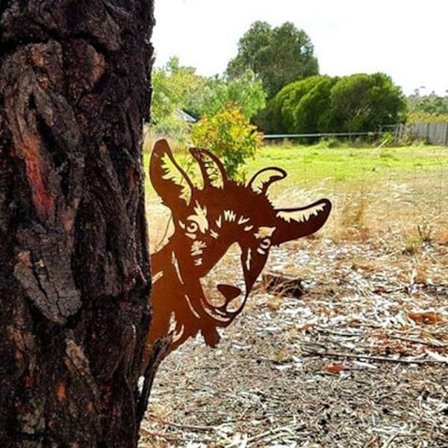 Dewenwils Metall Geit Veggdekor Smijern Utendørs Henge DXGHC