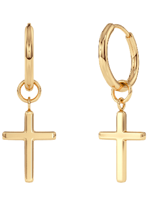 Edblad Spirit Cross Hoops Gold Smycken & klockor Dam Guld ONESIZE