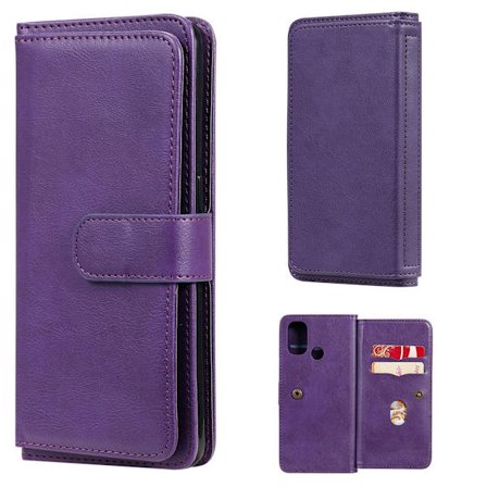 10-slot Lompakko Suojakotelo For OnePlus Nord N100 - Violetti
