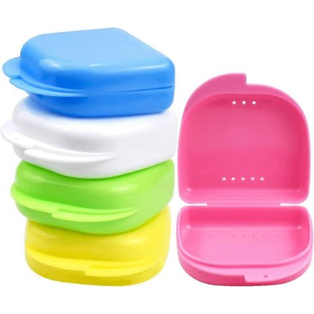 Hampaidenhoitolaitteiden säilytysrasiasetti - Ohuet hammasproteesien säilytysrasiat (5 kpl)