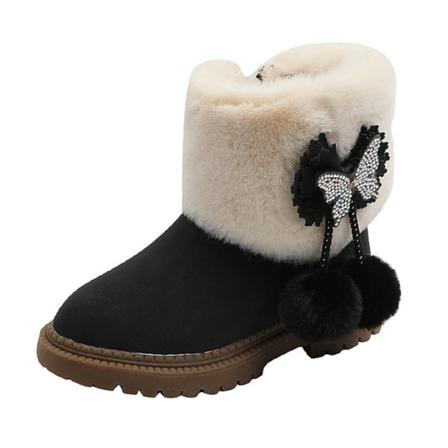 Kids Butterfly Hairball Fluffy Booties Tjock Fleece Fuzzy Boots
