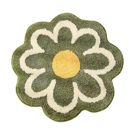 Daisy Söt Badrumsmatta Blattformad Tvättbar Badrumsmatta Halkfri Absorberande Badrumsmatta Mjuk Fluffig Barnrum Blommmatta För Golv 40 cm