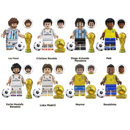 Fotballleke, Detaljert byggesett for jenter og gutter med 8 minifigurer, Fotballgave til fans og barn fra 10 år og oppover