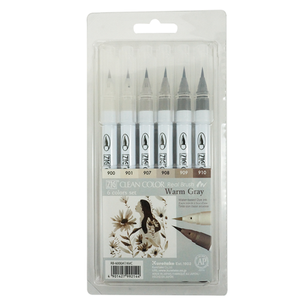 ZIG Kuretake Clean Color Real Brush 6-pack
