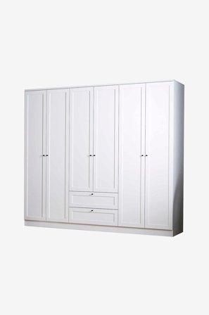 Hanah Home - Garderob Terra 6 Doors - Vit - Garderober - Från Homeroom