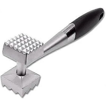 /EA/Praktisk kødkølle til bøf, kylling, fisk, svinekød, godt greb, dobbeltsidet, tung kødkølle i metal