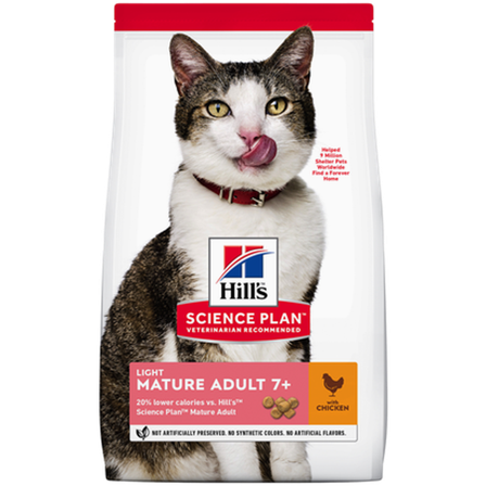 Hills Science Plan - Hills SP Feline Mature 7+ Light Chicken 1,5kg - Katt - Kattefôr & kattemat - Tørrfôr for katt - ZOO.no