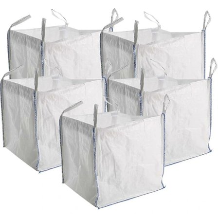 5 X Nye Fibc Storsække Byggeri Haveaffald 1 Ton Jumbo Tasker Opbevaringssæk Kraftig