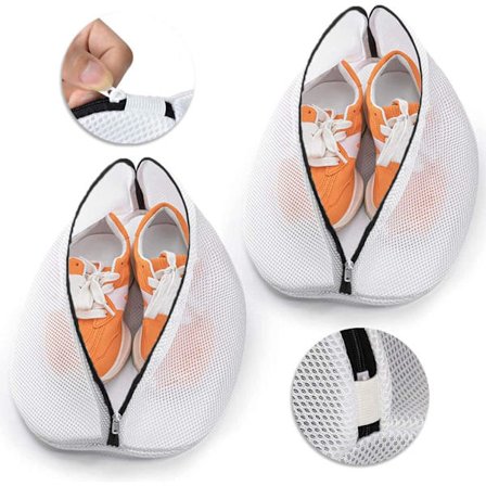2 stk. skovask, vaskemaskine skovask, vasketøjsnetposer skovaskepose opbevaring, beskyt dine sko mod skader