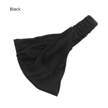 Jenter Casual Yoga Utendørs Løping Pannebånd Bredt Elastisk Mykt Hårbånd Turban Black