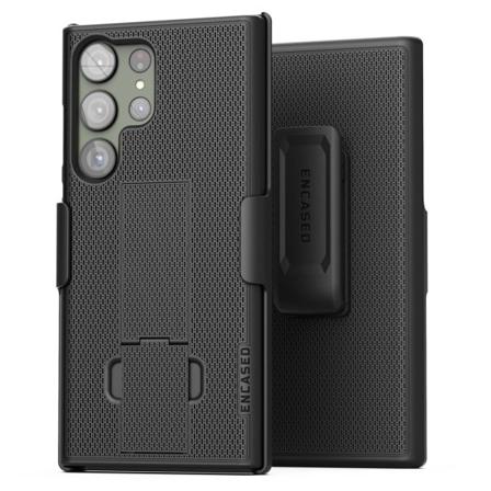Inkapslet DuraClip Designet for Samsung Galaxy S23 ULTRA Belteklips Case, Smal telefondeksel med hylster (svart)