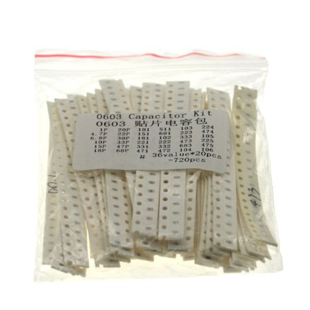 1206 SMD Motståndssats 1206 0603 0805 SMD Chip Fast Kondensatorsats 36 Värden 20st =720st Chip Motstånd Blandade Prover