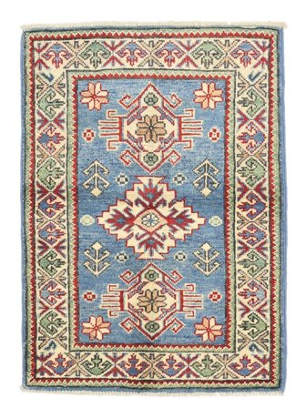 Oriental Kazak Fine Rug 67X89 Brown/Dark Blue Wool, Afghanistan