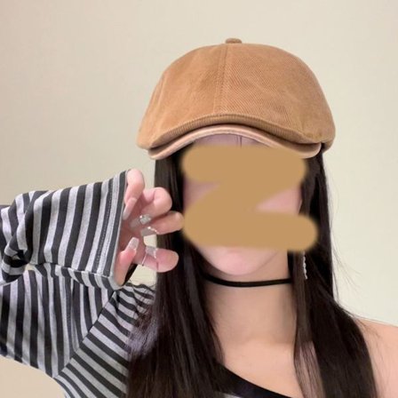 Allsidig beret for vår og høst, sofistikert Hong Kong-stil, khaki