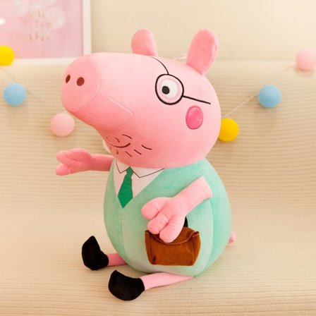 Peppa Gris Familie af fire plystofte legetøjsdukker lyserød gris Peppa dukke børns feriegave dukke