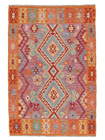 Kelim Afghan Old Style Matta 125X185 Brun/Mörkröd Ull, Afghanistan