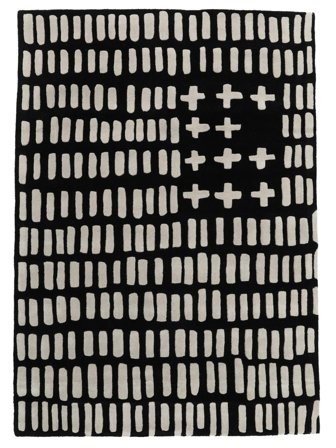 Count Down Teppich - Schwarz/Naturweiß 200X300 Wolle