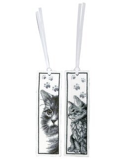 Stickpackung Lesezeichen Katzen 2-er Pack