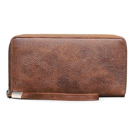 Damplånbok Clutch Läderplånbok, Flera Kortfack Pengapåse Dragkedja Myntförvaringspåse