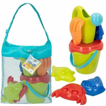 Colorbaby - 49271 - Strandset med hink, ceder, spade, vattenspruta och formar, , Färgglad, 8 bitar