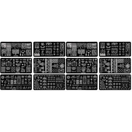 18 stk. julestempelplater Nail art Nail art Stencils12 stk. 12x6x0,1cm 12 stk. 12x6x0,1cm