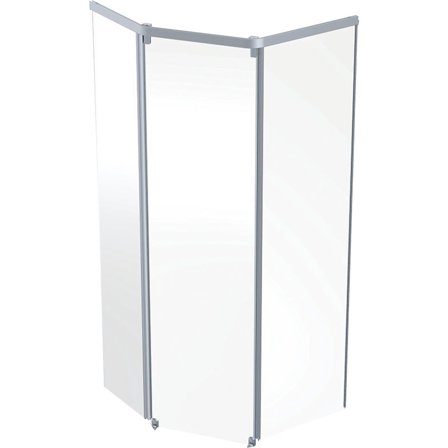 Contura Showerama 10-5 Duschvägg pentagonal, 100 x 100 x 200 cm Aluminium/klarglas, Badrum