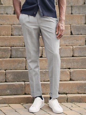 John Henric Men's Light Grey Wool Trousers Mira Size 54