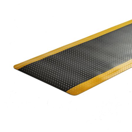 Heavy-duty anti-fatigue mat SUPER, full roll, 910x18300 mm, yellow, black