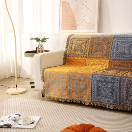 Etnisk stil teppe Luksus stil Sofa pute Garn teppe Multifunksjonell Sofa teppe Camping teppe Fuktighetsbestandig Piknik teppe Jacquard veggteppe,
