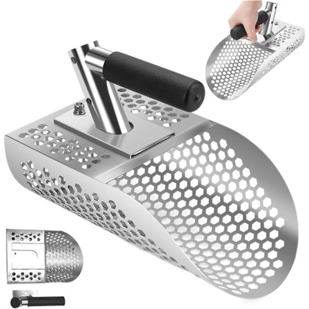 Hiekkakauha Raskaan Metallinpaljastimen Lapio Ruostumaton Teräs Metallinpaljastin Hiekan Hiekkasiivilä Kirput Aarreetsintään Ja Nopeaan Seulomiseen 